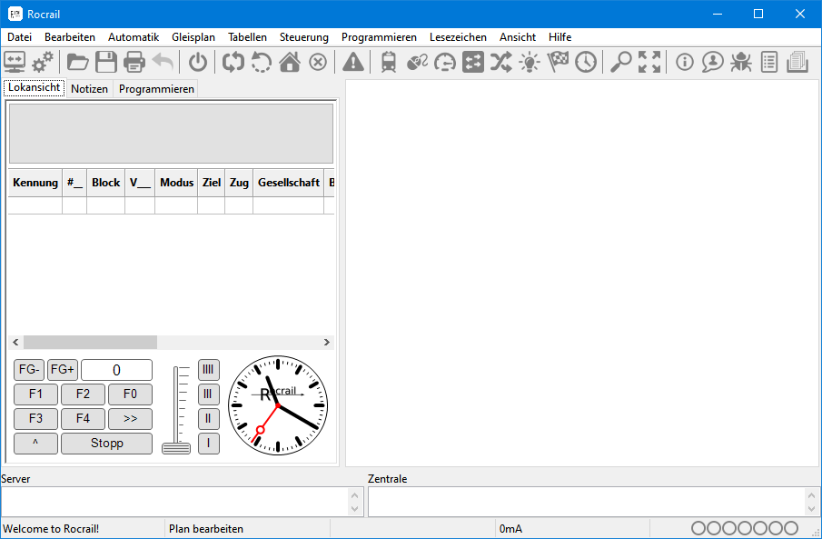 Leeres Rocview-Fenster