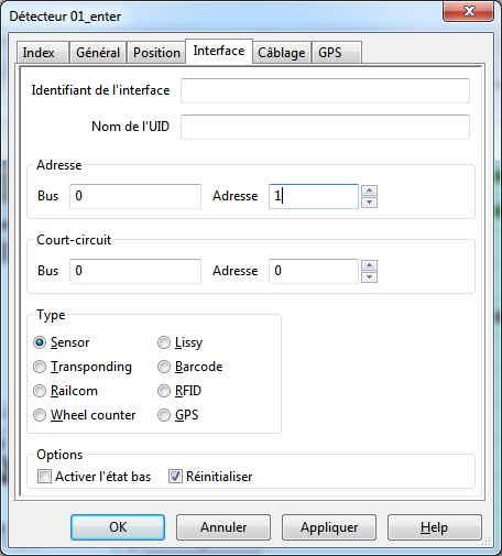 Interface tab. Add address here
