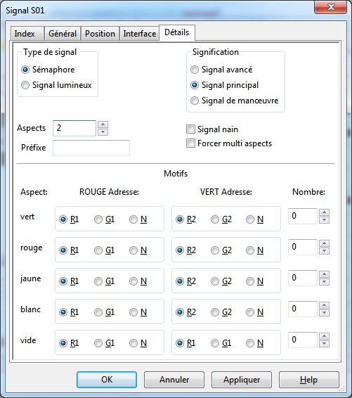 Details: Choosing type of signal